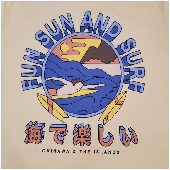 Denim & Flower T-Shirt Boys 11/12 Yellow Sun And Surf Print Short Sleeve Tee - Picture 2 of 9